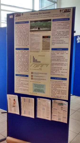 'Locating the Lacunae' poster describing methods of recruiting for hard to reach groups.
British Society of Gerontology Annual Conference, July 2015, Newcastle Upon Tyne.